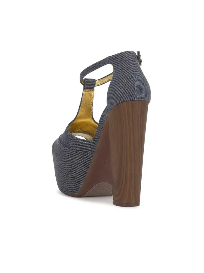 Women Jessica Simpson Platforms Dany TStrap Platform Sandal In Denim