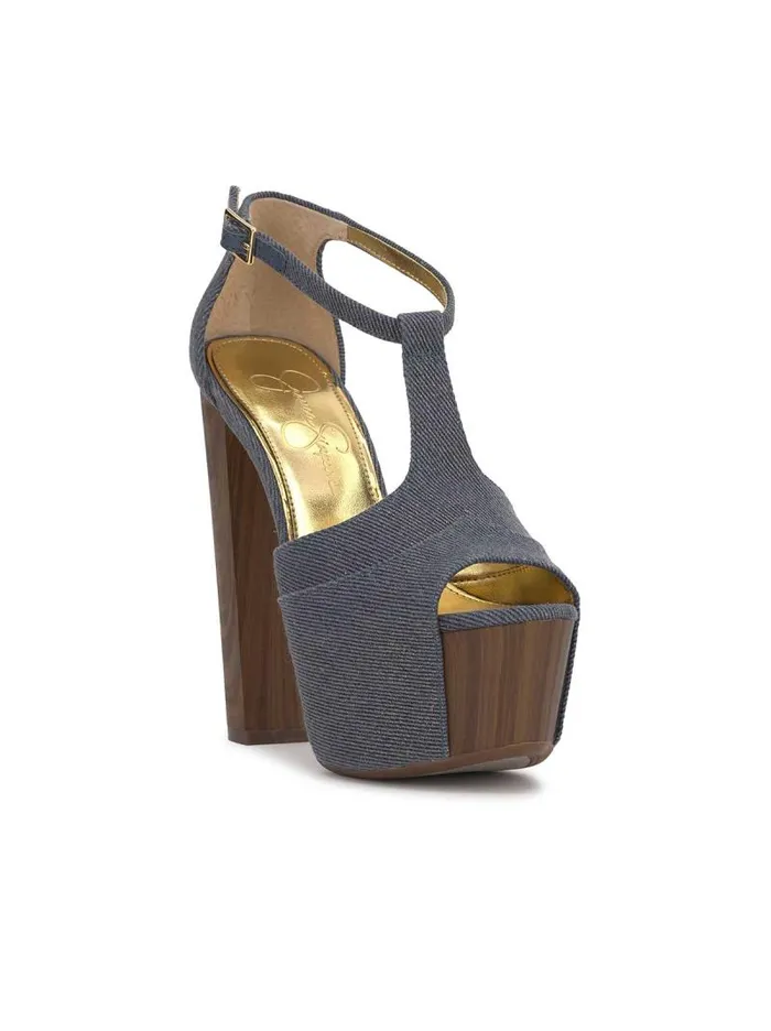 Women Jessica Simpson Platforms Dany TStrap Platform Sandal In Denim