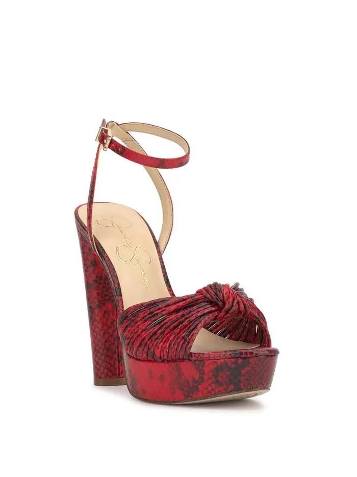 Women Jessica Simpson Platforms Immie Platform Sandal In Red Snake