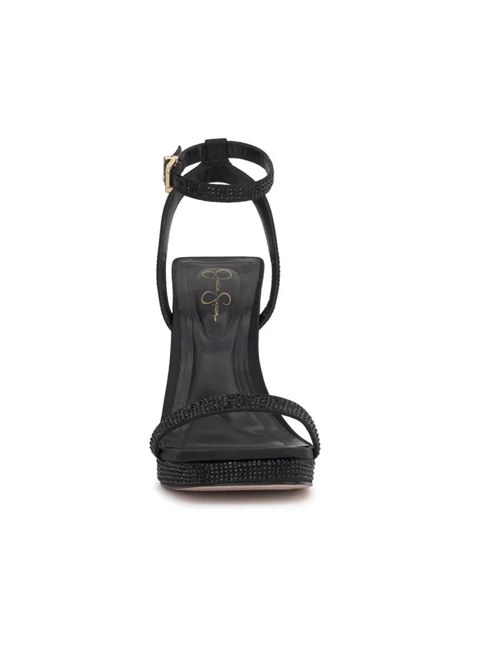 Women Jessica Simpson Sandals Adonia High Heel In Black Shimmer