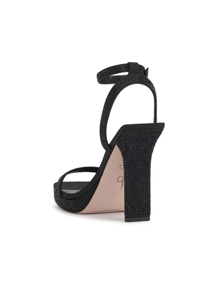 Women Jessica Simpson Sandals Adonia High Heel In Black Shimmer