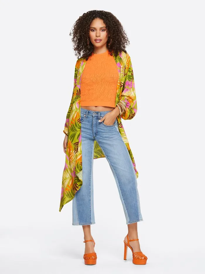 Women Jessica Simpson Tops and Tees Agnette Kimono In Tahitian Ferns