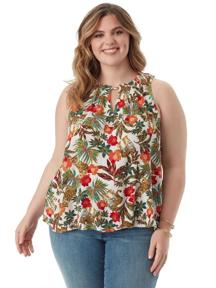 Women Jessica Simpson Tops and Tees Dorris Tank In Jungle Parade