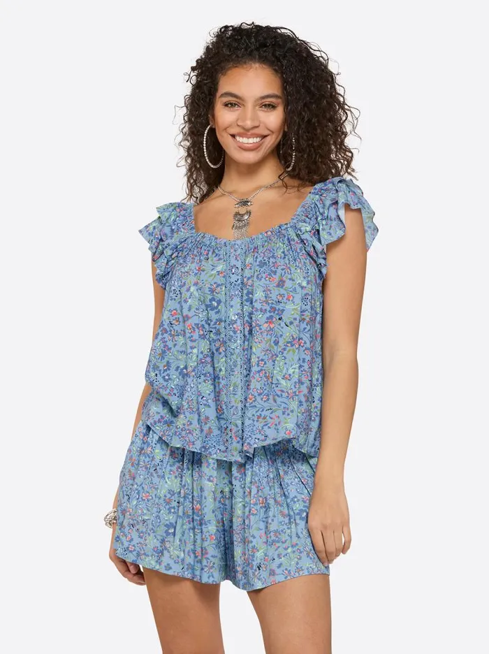 Women Jessica Simpson Tops and Tees Violetta Top In Defined Blossoms