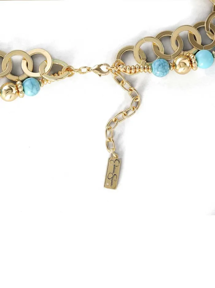 Women Jessica Simpson Turquoise Collection Layered Necklace With Turquoise Beads