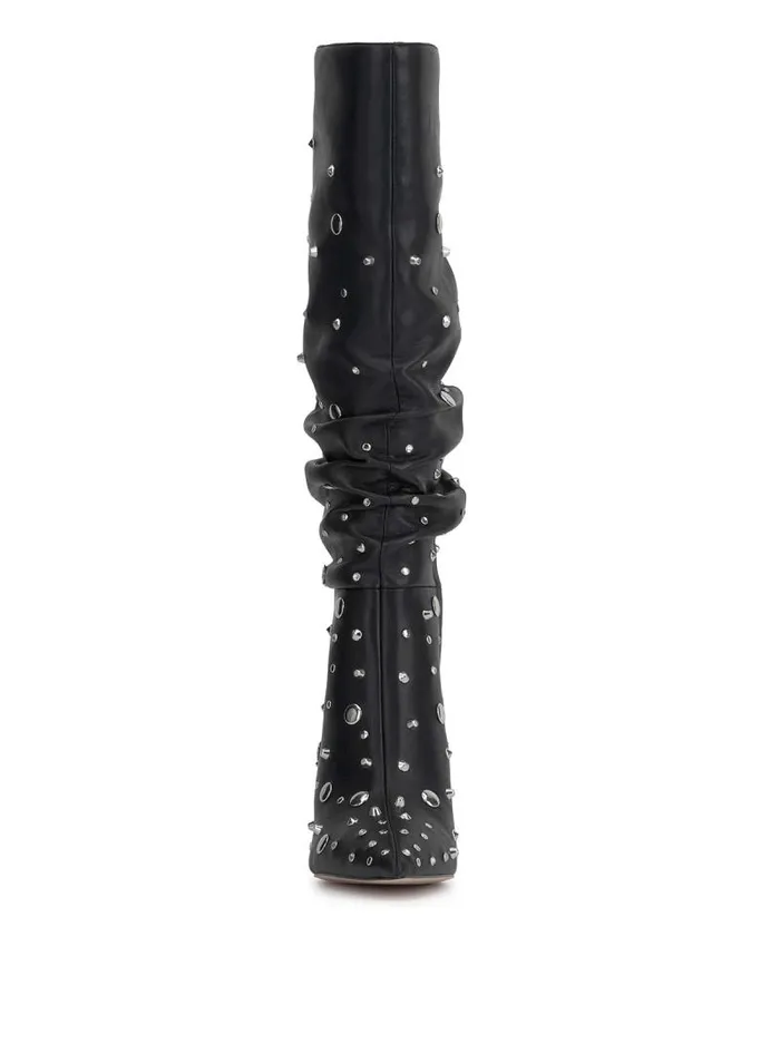 Women Jessica Simpson Wide Naevy Slouch Boot In Black Studs