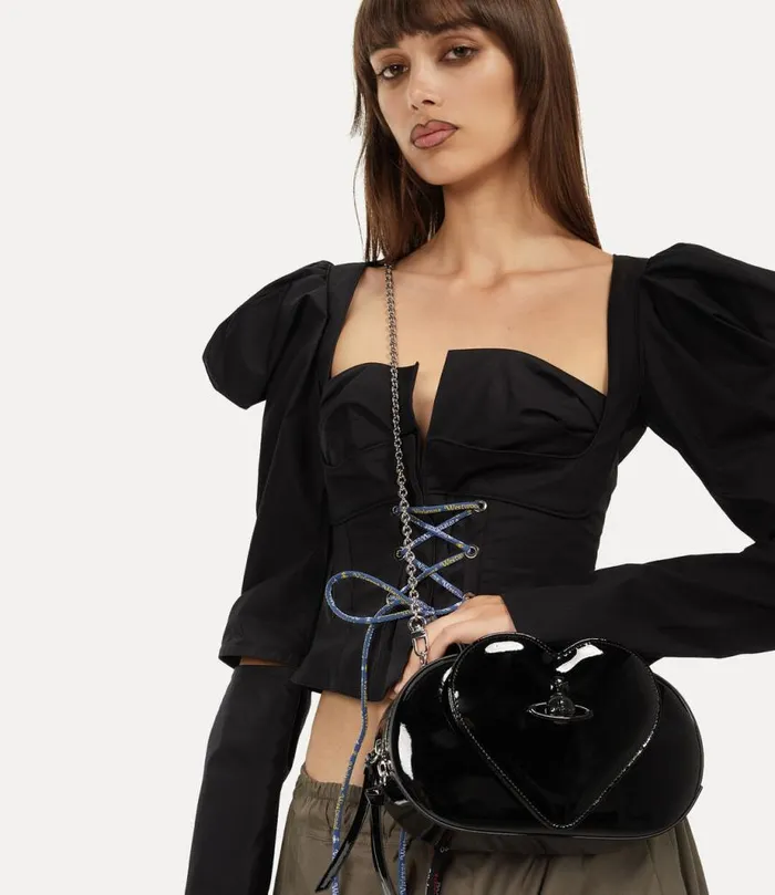 Women Jonny Heart Flap Crossbody Bag Blackenamel Vivienne Westwood Crossbody Bags Women Jonny Heart Flap Crossbody Bag Blackenamel Vivienne Westwood Crossbody Bags