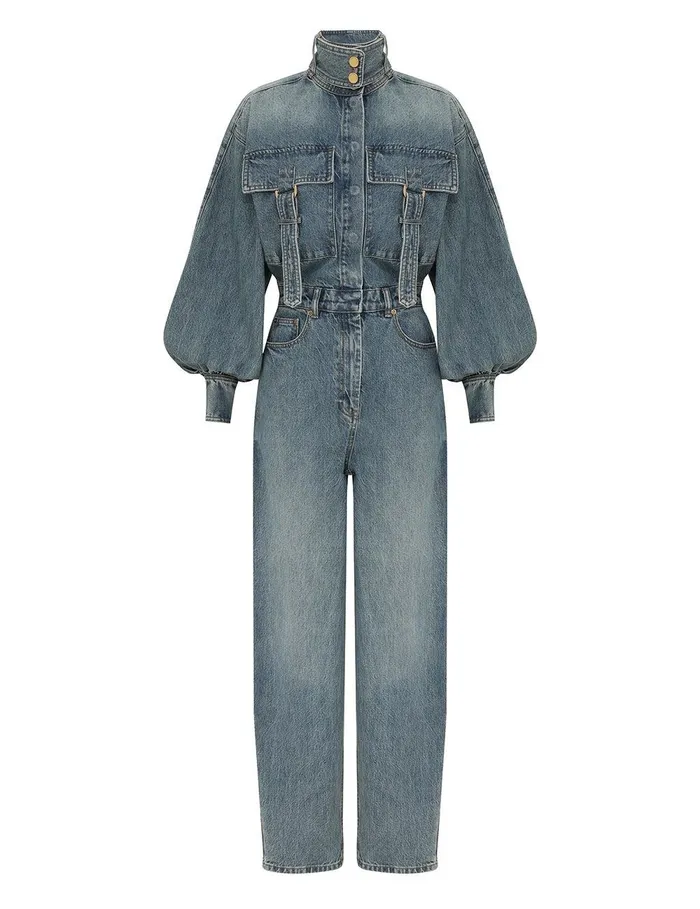 Women Jumpsuits and Playsuits Zimmermann Illustration Denim Boilersuit Neptune Women Jumpsuits and Playsuits Zimmermann Illustration Denim Boilersuit Neptune