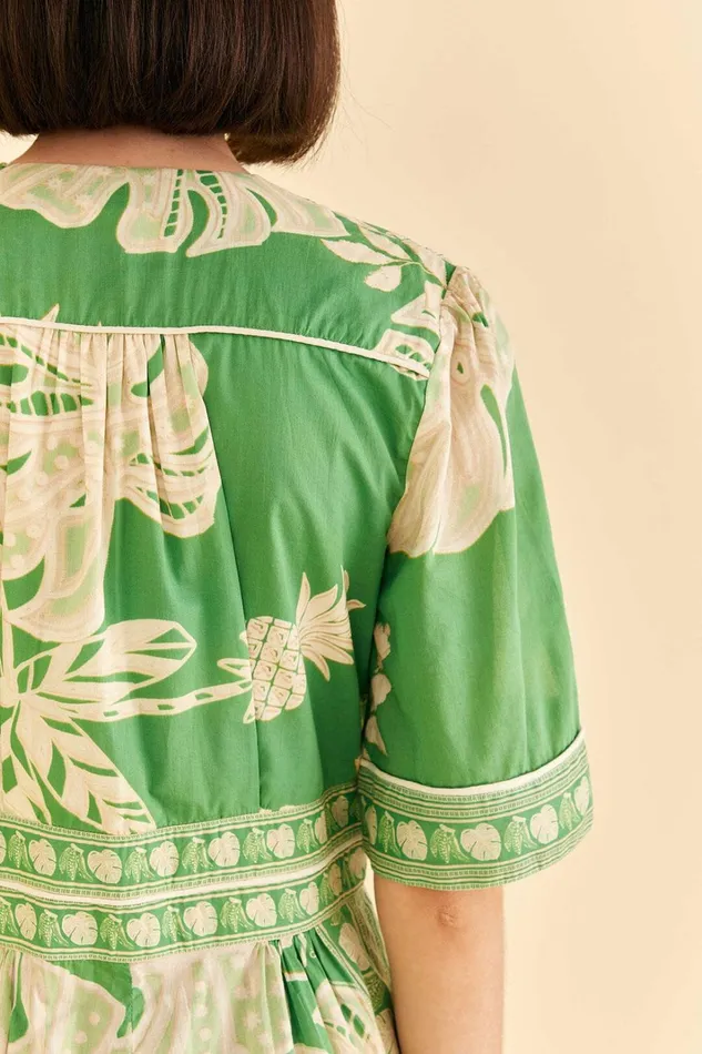 Women Jumpsuits Farm Rio Green Lace Monsteras Jumpsuit