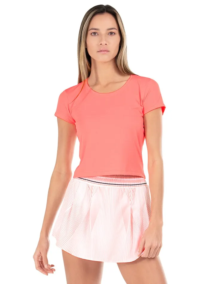 Women KSwiss Tennis CUT ABOVE CROP SS Flamingo