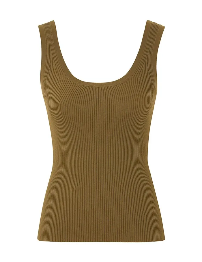 Women Knitwear Zimmermann Ottie Scoop Neck Tank Olive