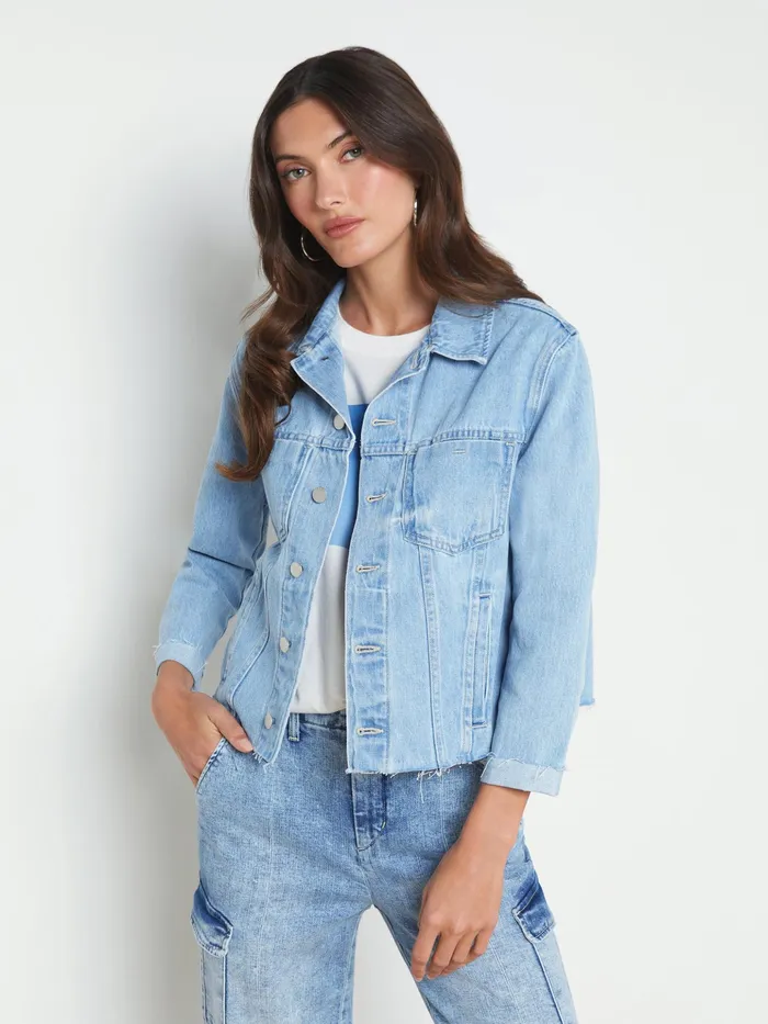 Women L039Agence Blazers and Jackets New Ailana Maui Moon Jean Jacket Cove