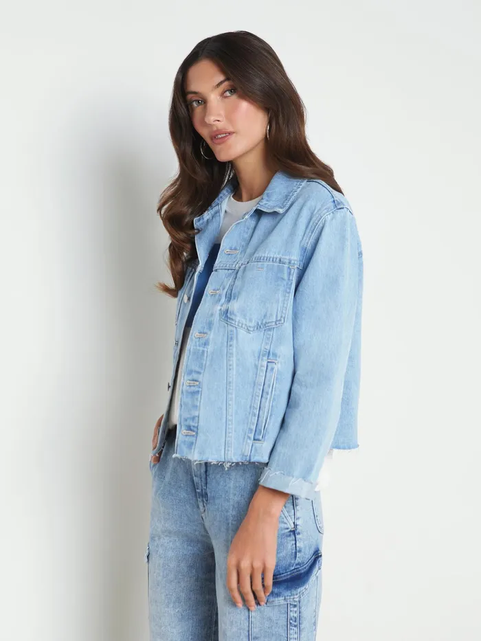 Women L039Agence Blazers and Jackets New Ailana Maui Moon Jean Jacket Cove