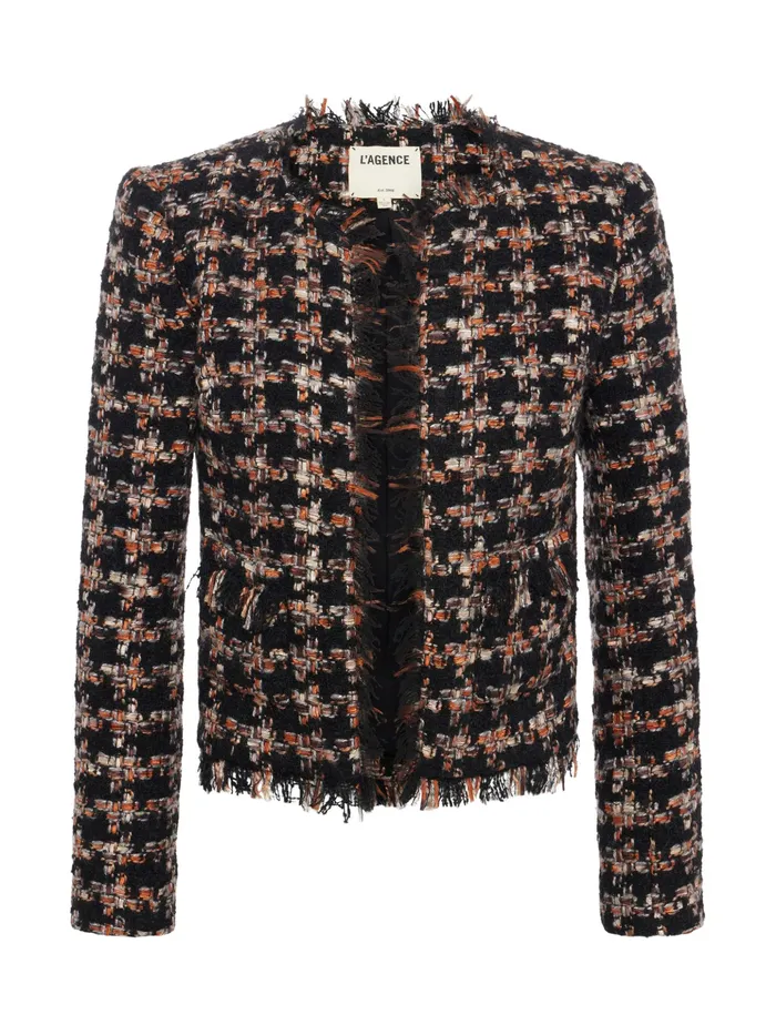 Women L039Agence Blazers and Jackets New Angelina Tweed Jacket Black Multi Tweed Women L039Agence Blazers and Jackets New Angelina Tweed Jacket Black Multi Tweed