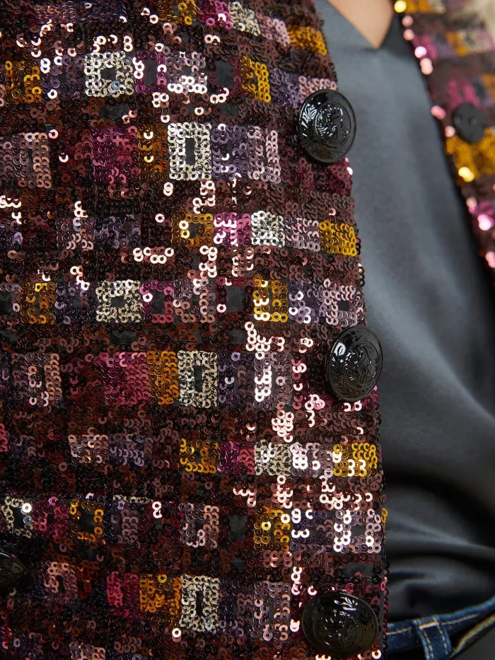 Women L039Agence Blazers and Jackets New Caprina Sequin Jacket Wisteriadesert Clay Sequin Stripe Women L039Agence Blazers and Jackets New Caprina Sequin Jacket Wisteriadesert Clay Sequin Stripe