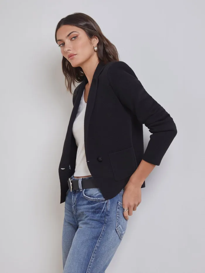Women L039Agence Blazers and Jackets New Sofia Knit Blazer Black Women L039Agence Blazers and Jackets New Sofia Knit Blazer Black