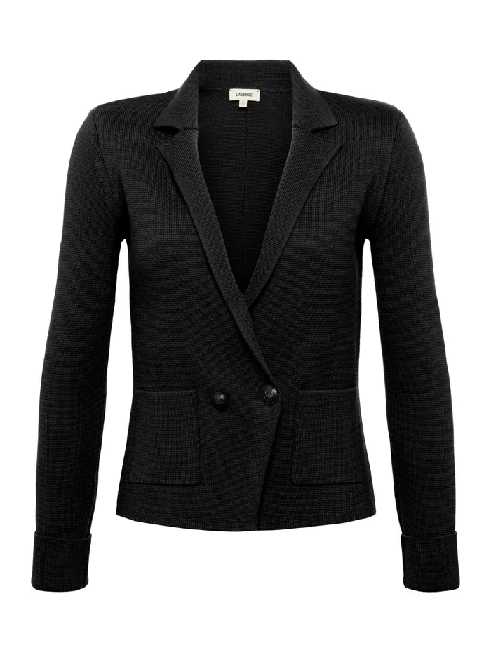 Women L039Agence Blazers and Jackets New Sofia Knit Blazer Black Women L039Agence Blazers and Jackets New Sofia Knit Blazer Black