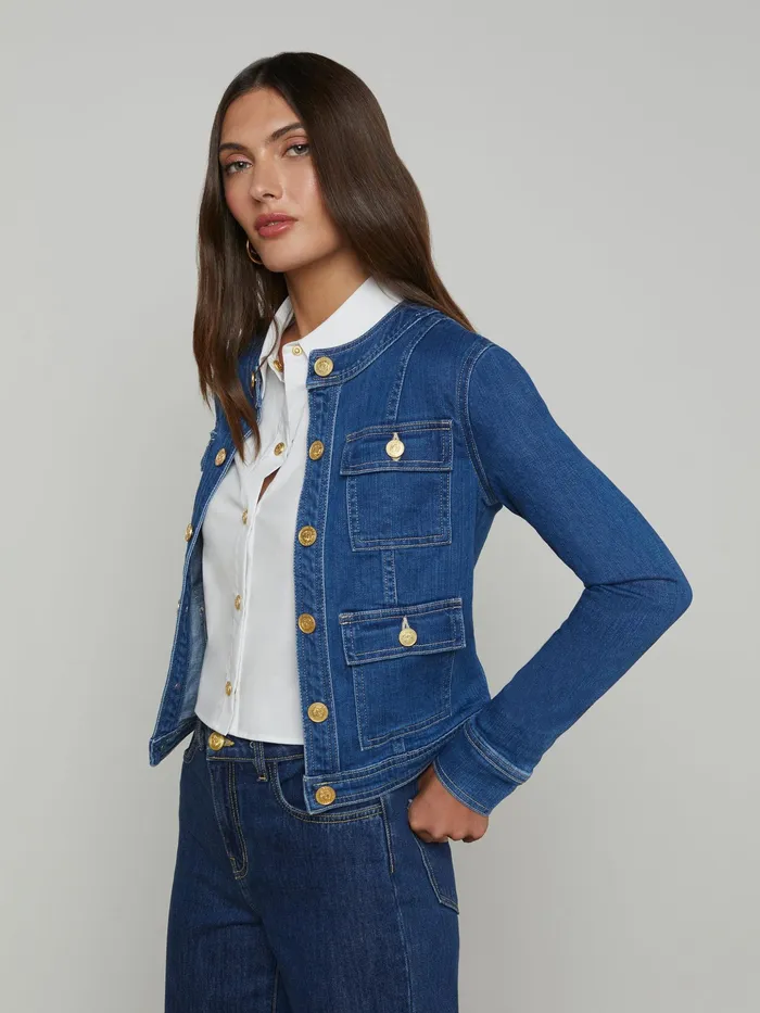 Women L039Agence Blazers and Jackets New Yari Denim Jacket Apollo Women L039Agence Blazers and Jackets New Yari Denim Jacket Apollo