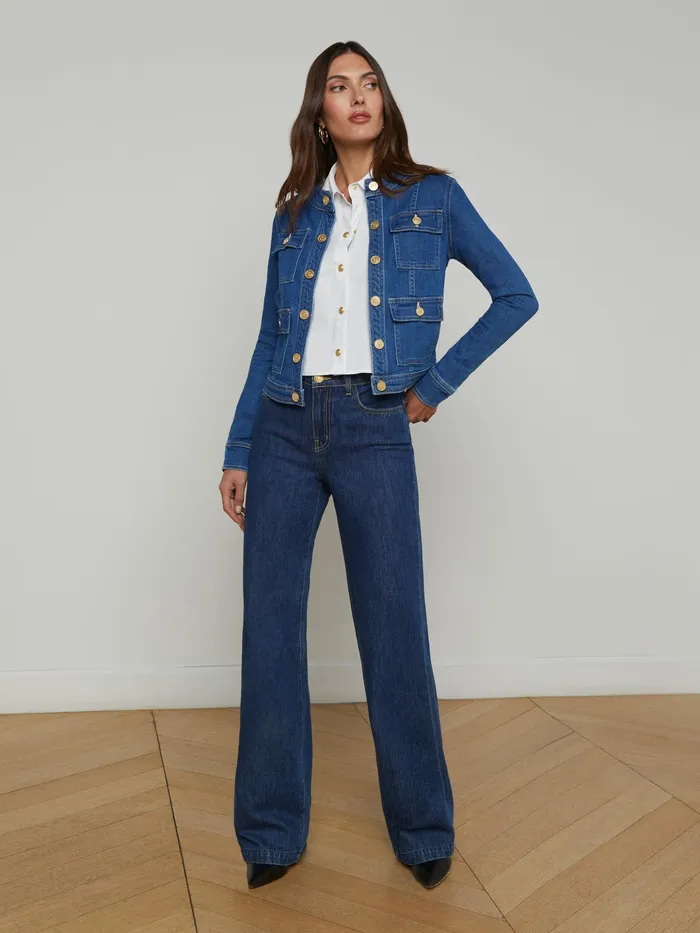Women L039Agence Blazers and Jackets New Yari Denim Jacket Apollo Women L039Agence Blazers and Jackets New Yari Denim Jacket Apollo
