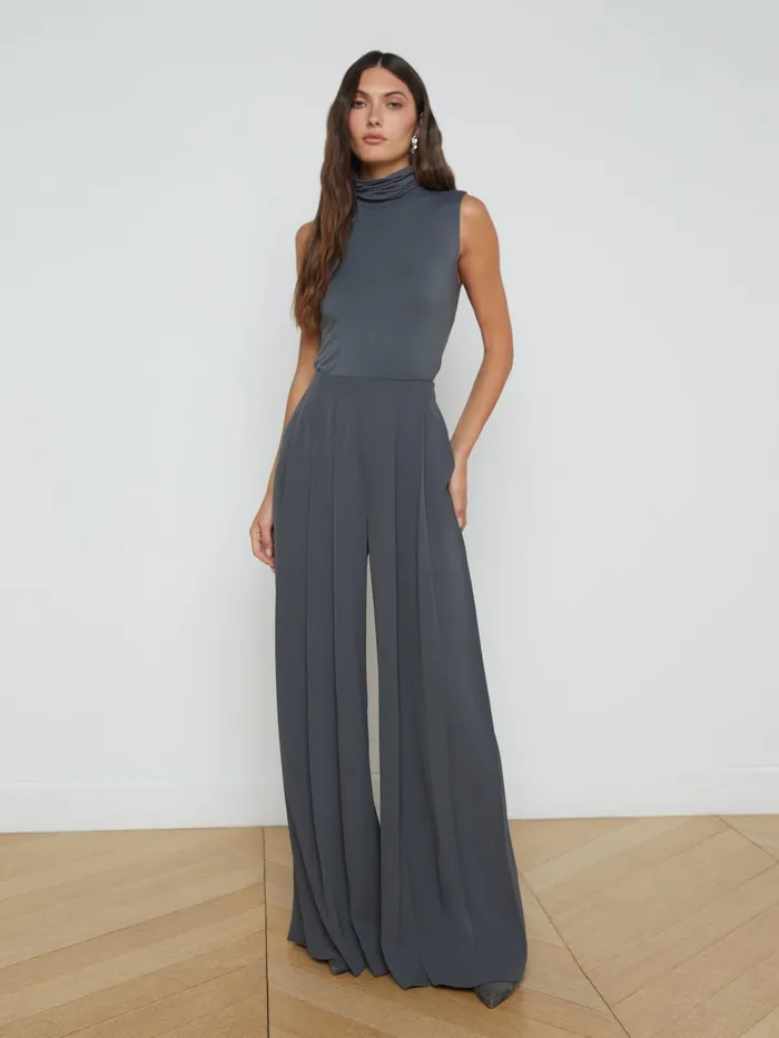 Women L039Agence Blouses and Tops Ceci Sleeveless Turtleneck Dark Shadow Women L039Agence Blouses and Tops Ceci Sleeveless Turtleneck Dark Shadow