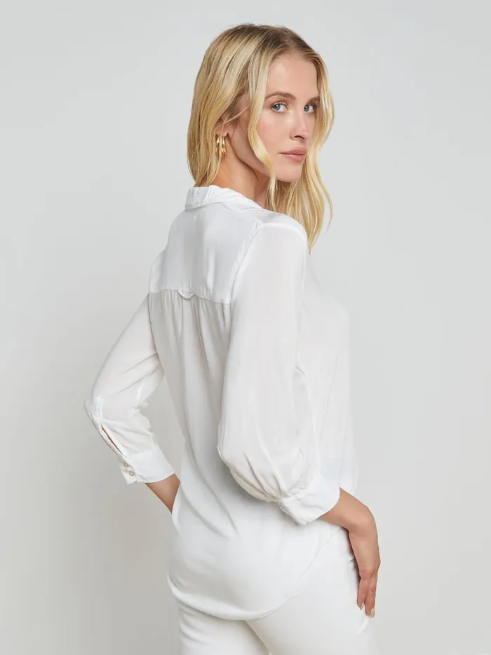 Women L039Agence Blouses and Tops Marlene Blouse White Women L039Agence Blouses and Tops Marlene Blouse White