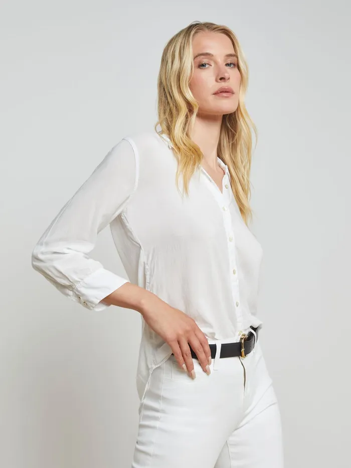 Women L039Agence Blouses and Tops Marlene Blouse White Women L039Agence Blouses and Tops Marlene Blouse White