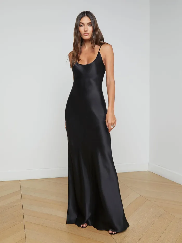 Women L039Agence Dresses and Jumpsuits Charmaine Silk Gown Black