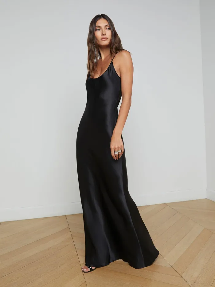 Women L039Agence Dresses and Jumpsuits Charmaine Silk Gown Black Women L039Agence Dresses and Jumpsuits Charmaine Silk Gown Black