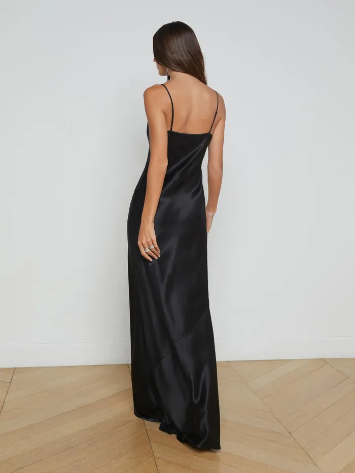 Women L039Agence Dresses and Jumpsuits Charmaine Silk Gown Black Women L039Agence Dresses and Jumpsuits Charmaine Silk Gown Black