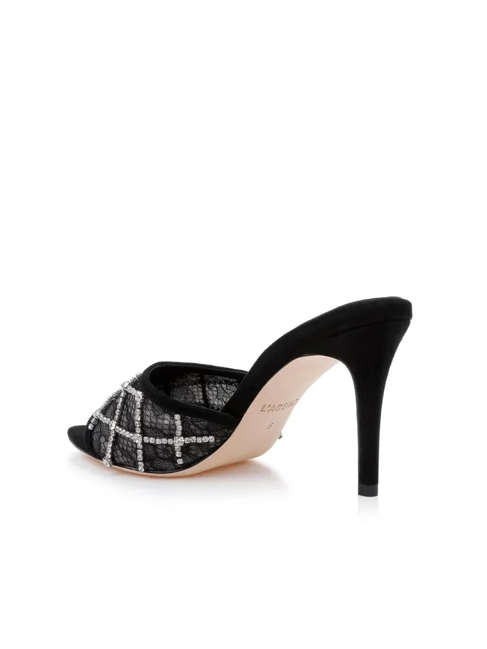 Women L039Agence Heels Fernande Embellished Sandal Black Lacecrystal Women L039Agence Heels Fernande Embellished Sandal Black Lacecrystal