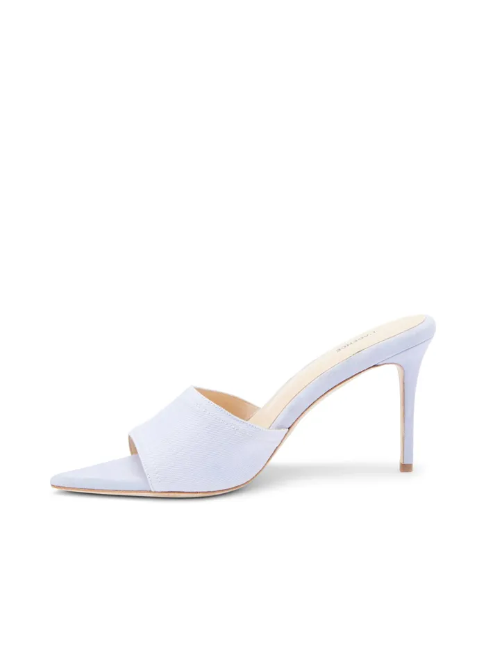 Women L039Agence Heels Lolita Open Toe Mule Lilac Denim Women L039Agence Heels Lolita Open Toe Mule Lilac Denim