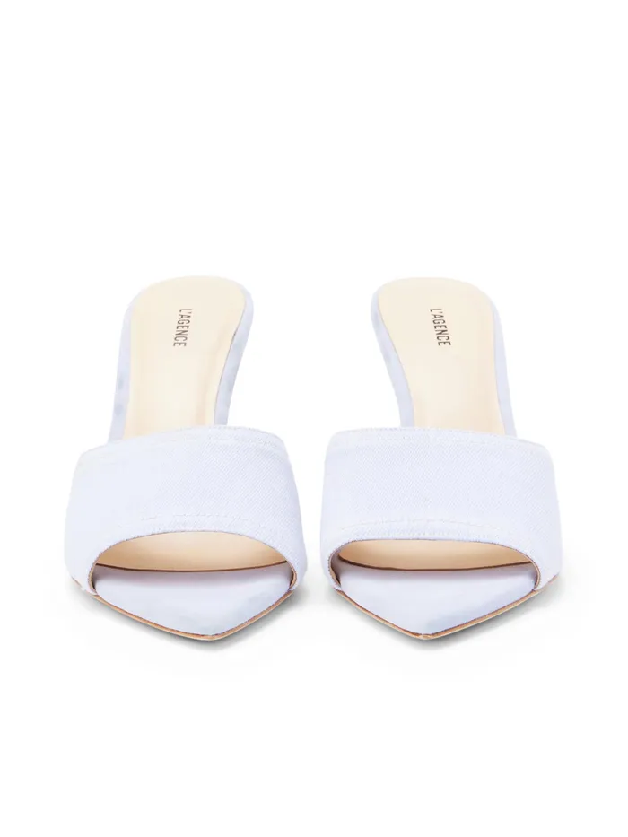 Women L039Agence Heels Lolita Open Toe Mule Lilac Denim Women L039Agence Heels Lolita Open Toe Mule Lilac Denim