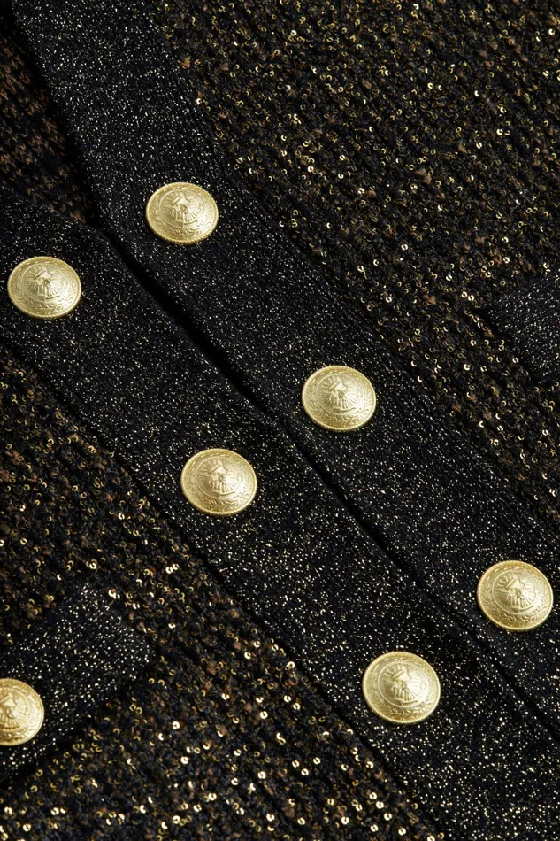 Women L039Agence Knitwear Jinny Sequin Cardigan Blackgold Sequin Women L039Agence Knitwear Jinny Sequin Cardigan Blackgold Sequin