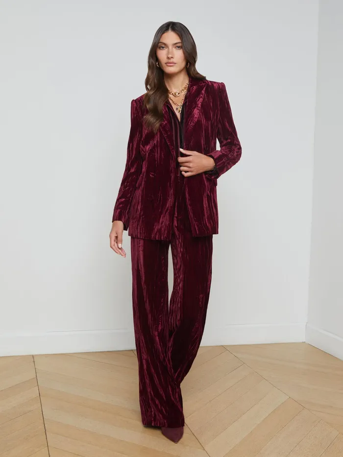 Women L039Agence Matching Sets Aimee Velvet Blazer Dark Port Velvet Women L039Agence Matching Sets Aimee Velvet Blazer Dark Port Velvet
