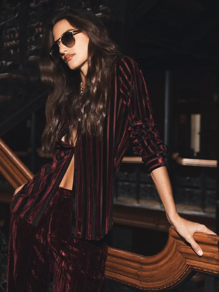 Women L039Agence Matching Sets Aimee Velvet Blazer Dark Port Velvet Women L039Agence Matching Sets Aimee Velvet Blazer Dark Port Velvet