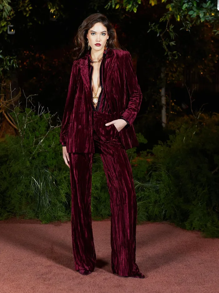 Women L039Agence Matching Sets Aimee Velvet Blazer Dark Port Velvet Women L039Agence Matching Sets Aimee Velvet Blazer Dark Port Velvet
