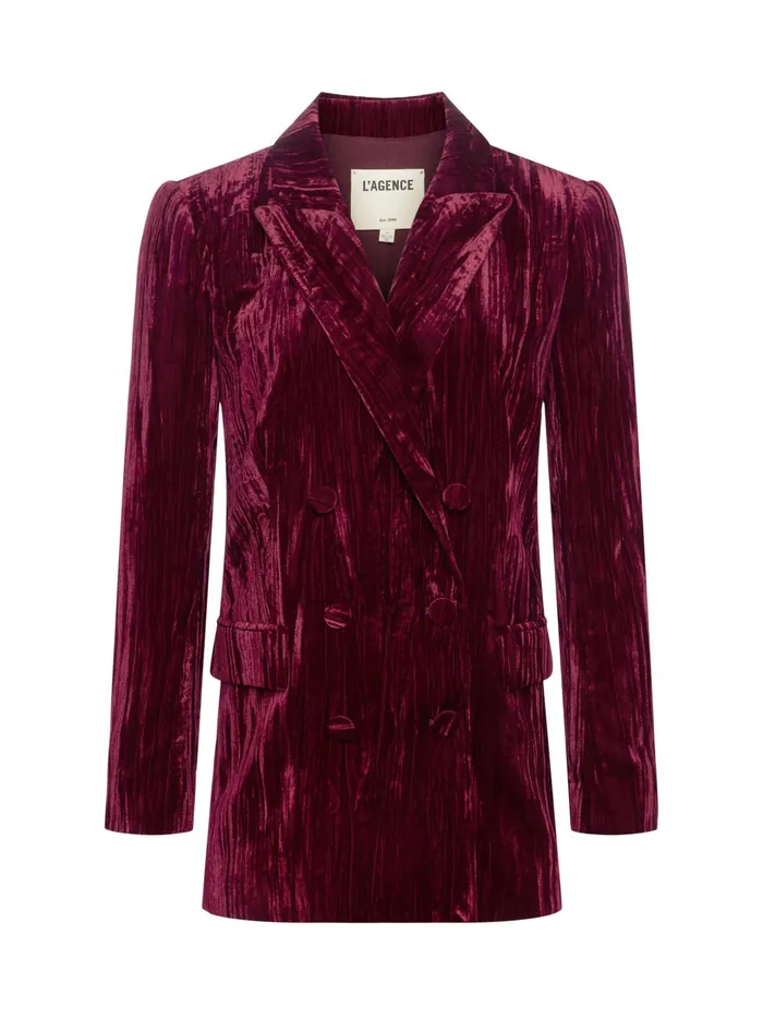 Women L039Agence Matching Sets Aimee Velvet Blazer Dark Port Velvet Women L039Agence Matching Sets Aimee Velvet Blazer Dark Port Velvet