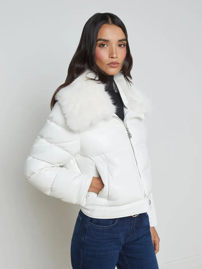 Women L039Agence Outerwear New Bretton Puffer Jacket White Women L039Agence Outerwear New Bretton Puffer Jacket White