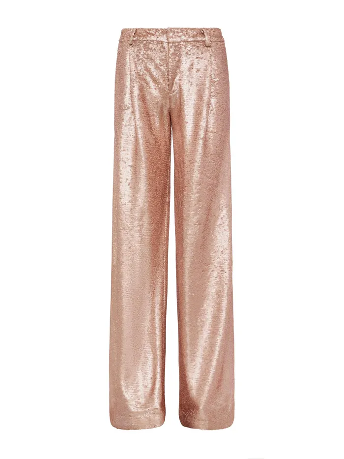 Women L039Agence Pants Allanah Sequin Trouser Beige Sequin Women L039Agence Pants Allanah Sequin Trouser Beige Sequin
