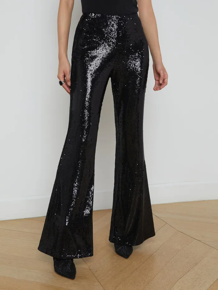 Women L039Agence Pants Honor Sequin Pant Black Women L039Agence Pants Honor Sequin Pant Black