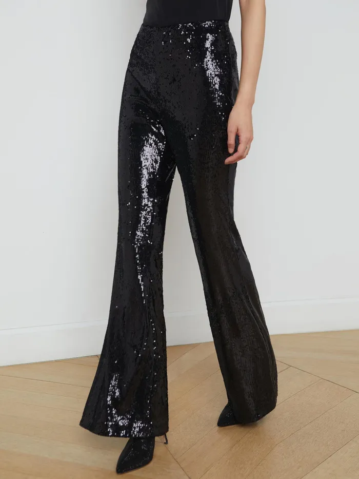 Women L039Agence Pants Honor Sequin Pant Black Women L039Agence Pants Honor Sequin Pant Black