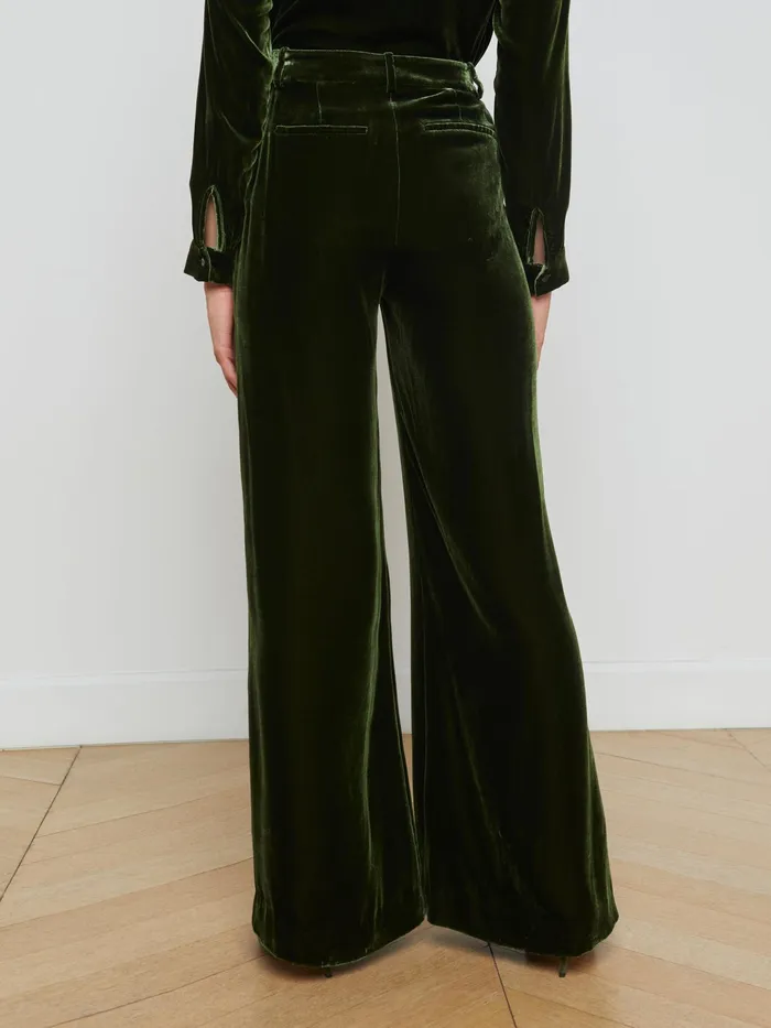 Women L039Agence Pants Pilar Velvet Pant Deep Olive Women L039Agence Pants Pilar Velvet Pant Deep Olive