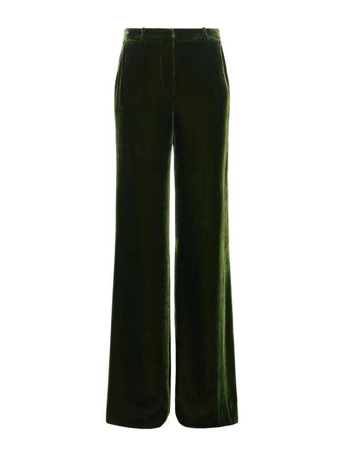 Women L039Agence Pants Pilar Velvet Pant Deep Olive Women L039Agence Pants Pilar Velvet Pant Deep Olive