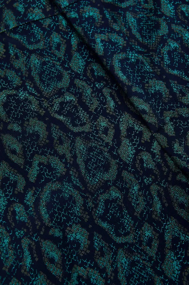 Women L039Agence Pants Rebel Jacquard Trouser Teal Multi Leopard Jacquard