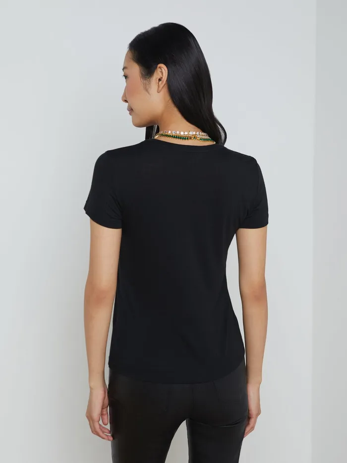 Women L039Agence Tees Ellie Cashmere Jersey Tee Black Women L039Agence Tees Ellie Cashmere Jersey Tee Black