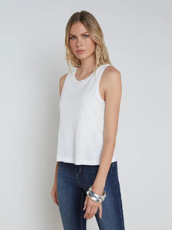 Women L039Agence Tees Mikaela Cotton Tank White Women L039Agence Tees Mikaela Cotton Tank White