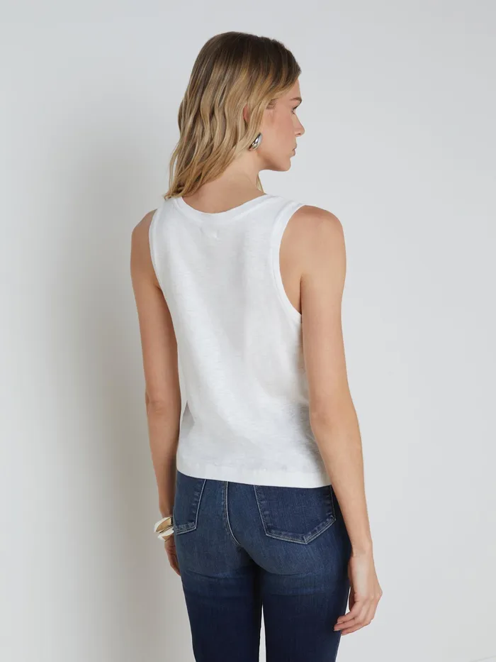 Women L039Agence Tees Mikaela Cotton Tank White Women L039Agence Tees Mikaela Cotton Tank White