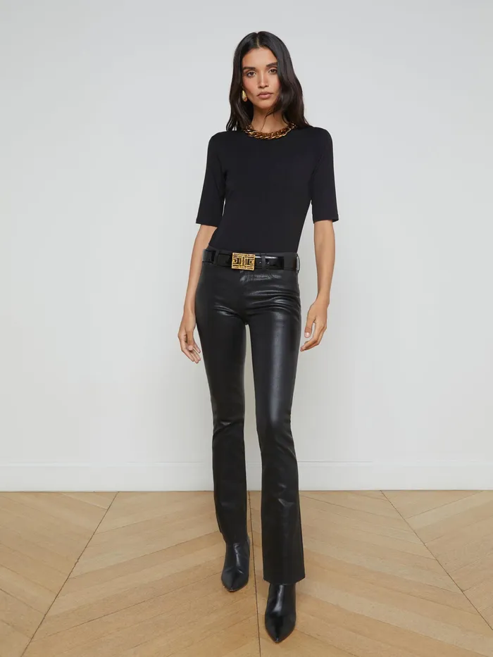 Women L039Agence Tees Saundra Jersey Tee Black Women L039Agence Tees Saundra Jersey Tee Black