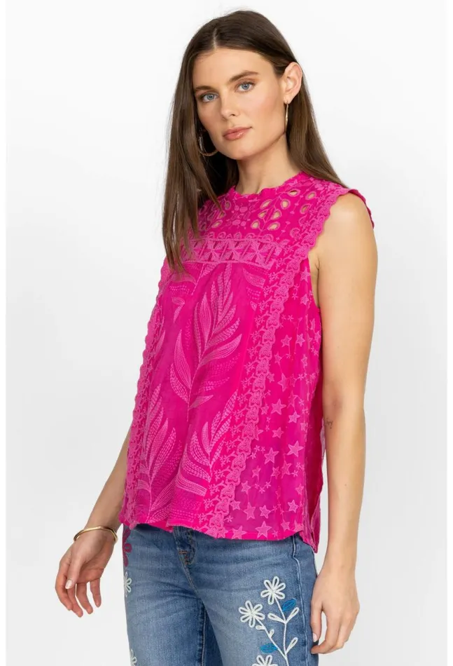 Women Leafy Concetta Blouse Orchid Lei Johnny Was Tops