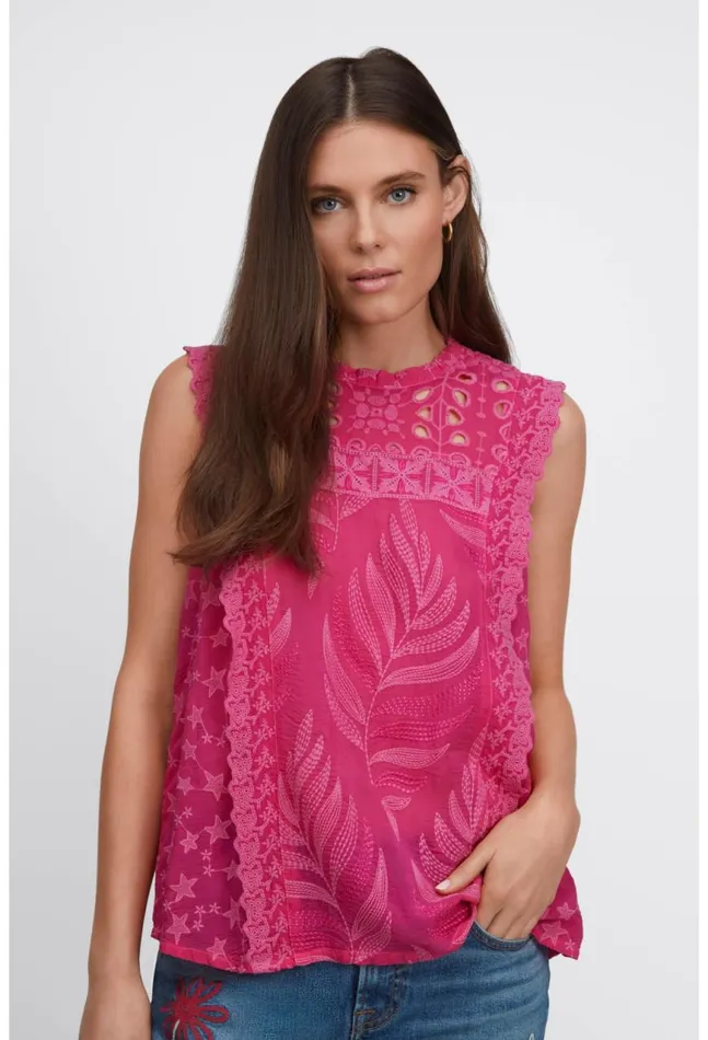 Women Leafy Concetta Blouse Orchid Lei Johnny Was Tops